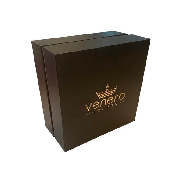 Four Modern Venero London Crystal Twisted Rocks Tumblers Glasses in Storage Box - Picture 8 of 9